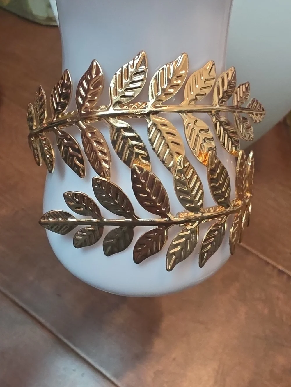 Gold Leaf Decorative Vase Collar by